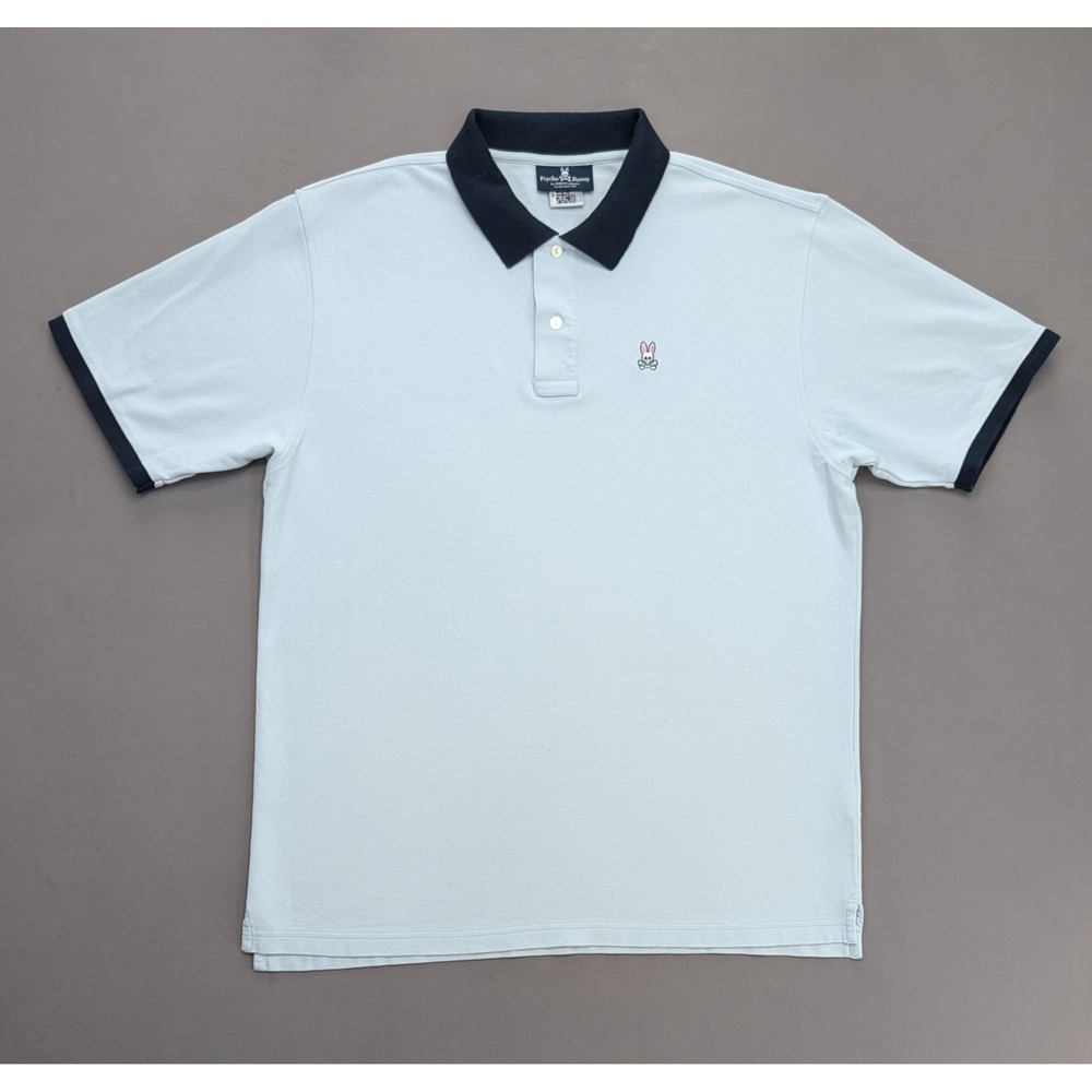 Psycho Bunny Light Blue Pima Cotton Polo Shirt Size 9